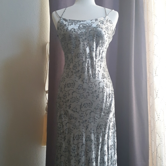 silver dinner dress